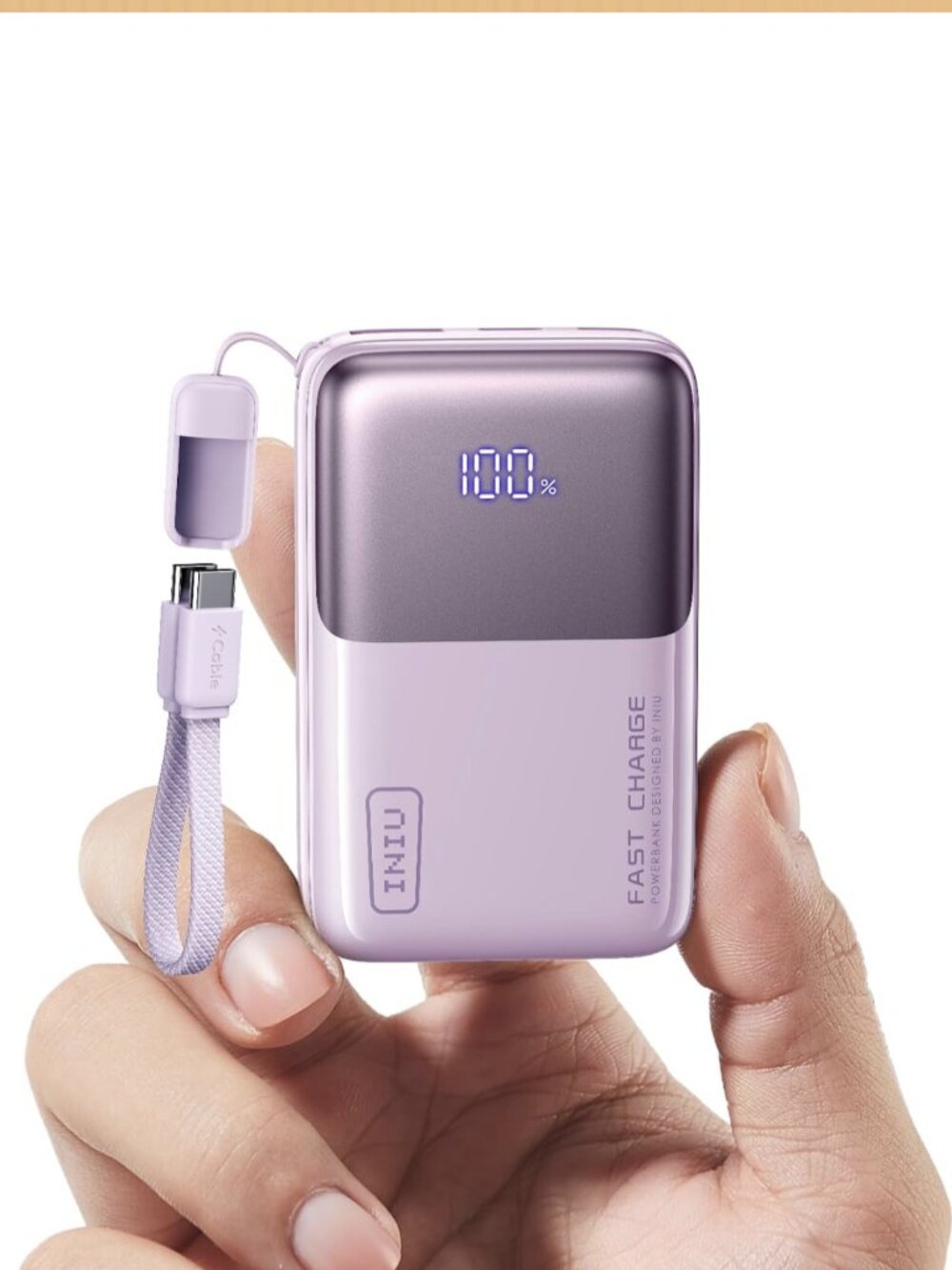 (New) INIU Mini Portable Charger 10000mAh, 45W Fast Charging (Light Purple)